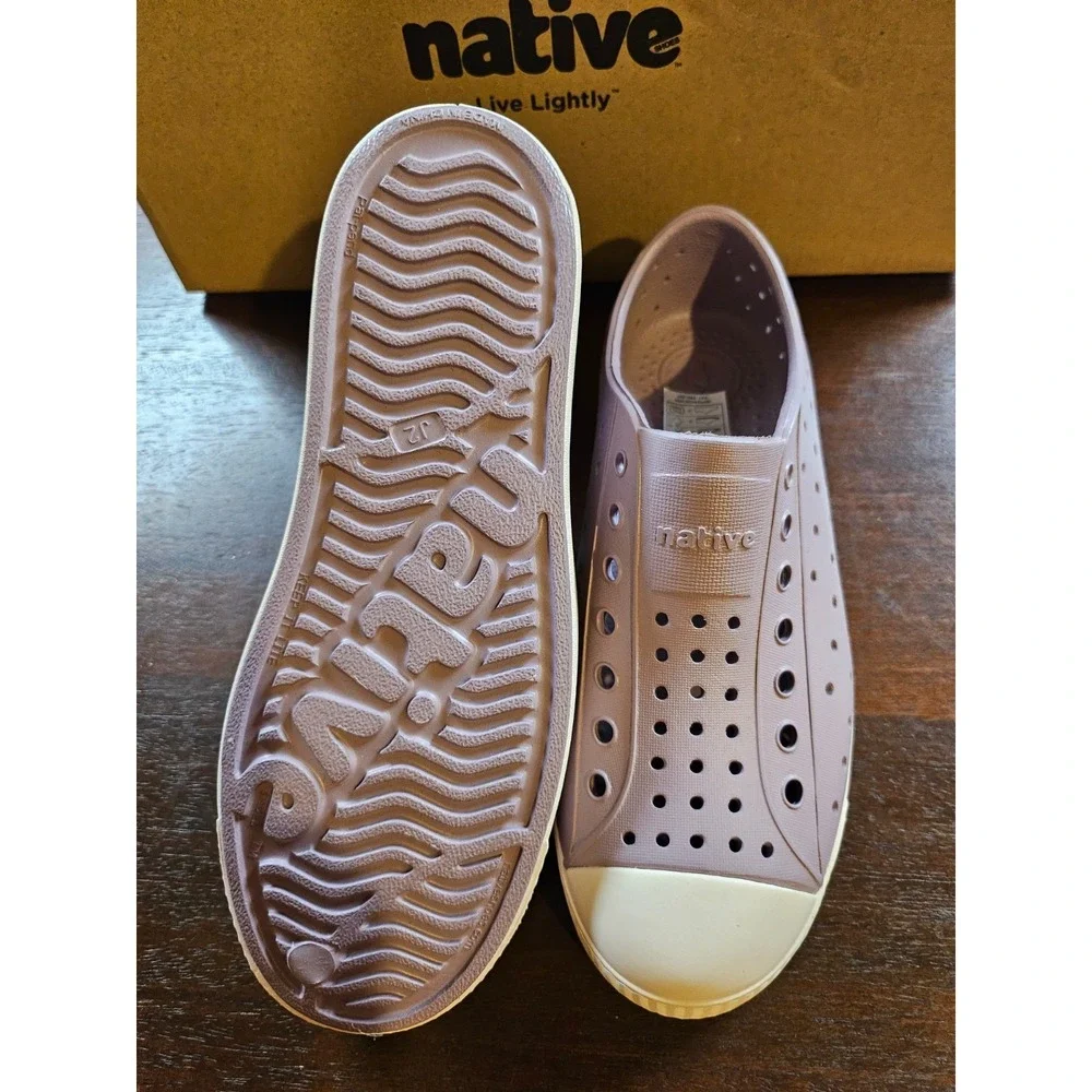 Native Jefferson Wildflower Purple/Lint Pink Slip-On Water Shoes Size J2